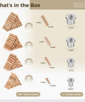 Image of 404 Piece Wood Dowel Set with centers for joinery and furniture repair, showing sizes 1/4, 5/16, 2/5, 1/2 inch.