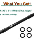 Front Wheel Hub Adapter 12mm To 9mm Quick Release For 135mm MTB Road Bikes 7075 Aluminum Thru Axle Converter with O-rings