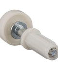 Spring Loaded Door Top Rolling Guide Replacement For Bi Fold Closet Doors With Seven Eighths Inch Wheel Diameter Three Eighths Inch Base Diameter And One And Three Quarters Inch Overall Height Steel And Nylon Construction viewed from side angle