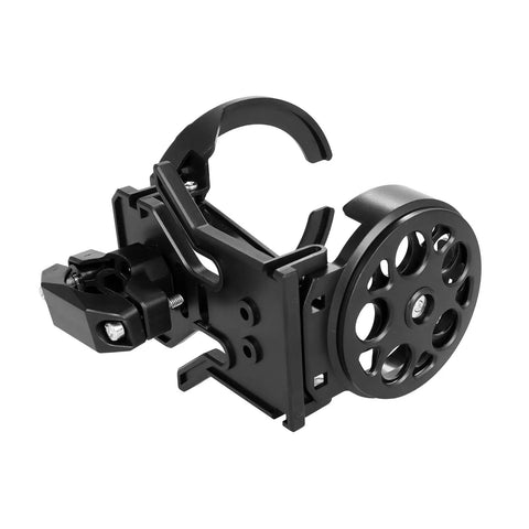 Black Clamp On Handlebar Cup Holder With Lower Tray Drainage Openings And Foldable Storage Friendly Design For Daily Rides On Bikes And E Bikes