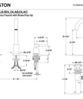 Technical diagram of Concord Widespread Bathroom Faucet With Pop Up Drain In Matte Black Eight To Sixteen Inch Deck Mount 3-hole installation