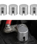 Premium Heavy Duty Battery Post Shims Caps Set Of 4 For Positive And Negative Terminals Rustproof Lead Clamps To Fix Loose Cables On Cars Trucks And Most Vehicles Guaranteed Safe Tight Connections Always 1.46x1.34 inch lead shim caps on battery terminal