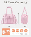 Crush The Summer Heat With This Snazzy Puffer Cooler Bag Stowing 35 Frosty Drinks Inside An Insulated Soft Travel Duffel crafted for pink tailgates.