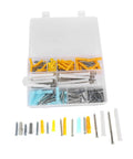 200 Piece Self Tapping Screw Kit With Anchors In Stainless Steel For Home Kitchen And Furniture Repairs, Includes 10 Sizes In 4 Colors