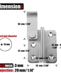 Black Stainless Steel Flip Latch Extra Thick 3mm Heavy Duty Gate And Door Latch With Safety Packlock Hole, dimension details shown
