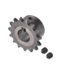 15 Tooth Roller Chain Sprocket 3/8 Inch Pitch With 18mm Bore For Motor Drive A3 Carbon Steel Gear Beefy High Hardness Wear Resistant DIN ISO 06B