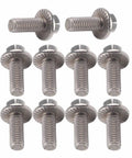 Super Heavy Duty M6 Stainless Steel Hex Flange Bolts Set With 304 Grade Rust Resistant Fasteners in a 10 pack.