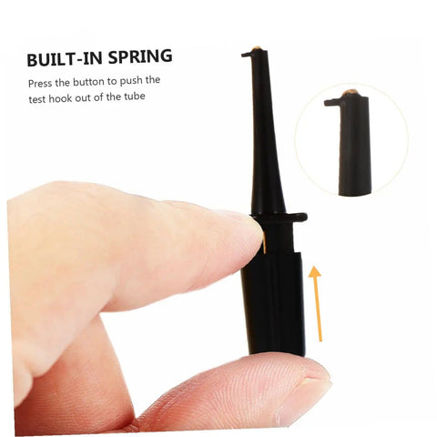 Close-up of built-in spring mechanism for Alligator Clip Test Probes Set 20 Pack Mini Test Grabbers For Digital Multimeters DIY