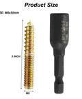 Dang Solid M8 Hanger Bolts 2 Inch Screw Set 20 Piece Heavy Duty Dowel Fasteners with driver tool and bolt dimensions.