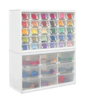 Store In Drawer Cabinet With 30 Drawers Wall Mountable Craft Organizer For Beads Buttons Thread Inks Embellishments And Small Tools In Clear And White