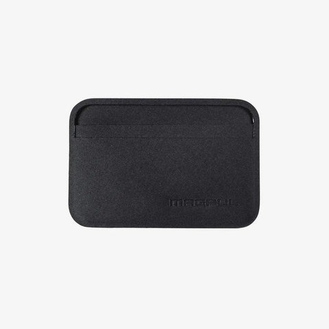 DAKA Everyday Tactical Slim Minimalist Card Holder Wallet Ultra Pocket Friendly EDC Gear For Men And Women Durable Polymer Build Holds Cards IDs And Some Cash Travel Ready In Black shown flat front view