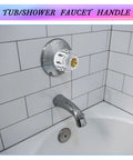 One Pack Clear Faucet Handle Compatible With Delta RP2391 Replacement Knob on tiled shower wall