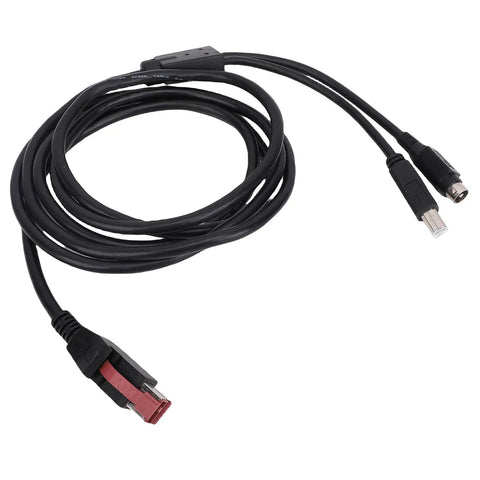Slick No Sweat Plug And Play Universal Printer Cable 2 In 1 Design with USB and DIN connectors, 1.8m heavy-duty cable.