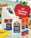 Disappearing Purple School Glue Sticks 7 Grams, 30 Count Pack For Classrooms with Elmer's glue products in a classroom.