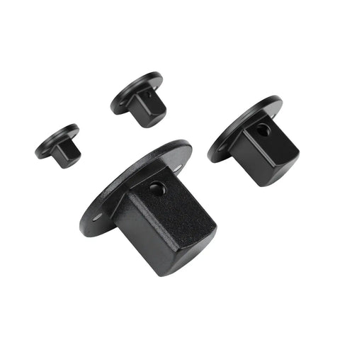 Ultra Compact 4 Piece Low Profile Socket Adapter Set For Auto Repair And DIY Tunes, black metal set