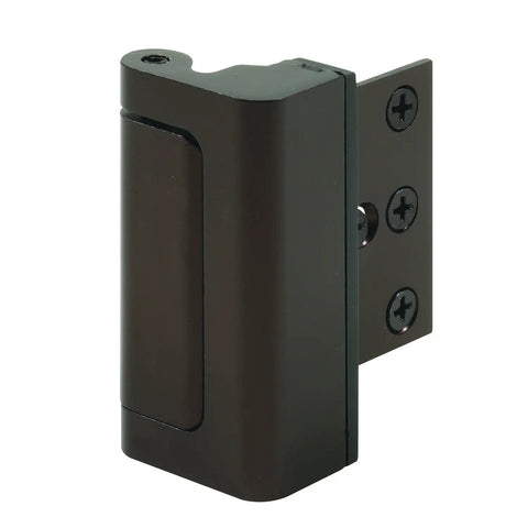 Door Reinforcement Lock For Inswing Doors, Extra Security Against Kick Ins, Bronze Finish Aluminum Construction, Heavy Duty 3 Inch Screws, Reinforcement Plate That Keeps Crooks Out And Protects Your Home