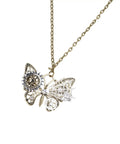 Chic Vintage Punk Butterfly Necklace With Mechanical Gears Alloy Jewelry For Daily Streetwear And Rock Concert Cosplay Look Adjustable Chain Lightweight Design close-up view.