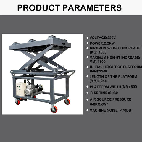 Heavy Duty Electric Scissor Lift For EVs With 1000 Kg Capacity And 1800 mm Rise Featuring A Rock Solid 6 Degree Tilt Table And Slick Side Sliding Base 220 V Power Makes Its Shop Jobs A Total Breeze