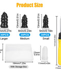 Product size chart for 90 Piece Tire Repair Kit With 3 Size Vacuum Plugs 30 Each, Self Sealing Screw In Plugs, Includes Screwdriver