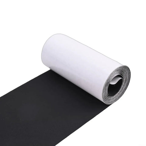 Repair Tape For Tents Jackets And Sleeping Bags Waterproof Peel And Stick Patch To Fix Rips And Holes No Sewing Needed Quick Outdoor Gear Fix Black On The Go shown in a roll with a black surface and backing.