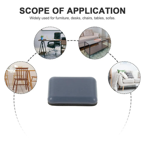 12 Piece PTFE Furniture Glides for dining tables and sofas, with scope of application for desks, chairs, and couches