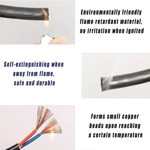 Hardcore YJV Power Cable Featuring Pure Oxygen Free Copper Conductors And Thick Bend Resistant PVC Jacket For Outdoor EV Charging And Industrial Wiring Runs 25 Foot Heavy Gauge, showing flame retardant material and copper strands.