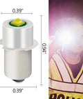 2 Pack LED Flashlight Replacement Bulbs PR2 P13.5S 3W 247LM For 6 To 24V Range Lights with diagram and usage example