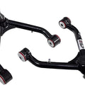 Upper Control Arms Kit For Beefed-Up 2-4 Inch Lift With Tubular Ball Joints And Alpha Chromoly Joints, Maintenance Free Thermofuse Bushings, Hardware Included, Fits 1999-2006 Silverado 1500 Sierra 4WD 4X4 6-Lug, Pair black upper control arms with ball joints