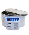 Hot Shot Digital Ultra Sonic Cleaner For Jewelry And Glasses 50W Dual Frequency Vibration Bath with silver lid open.