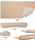 Leather Desk Pad Set With Keyboard Wrist Rest And Mouse Wrist Rest, 3 In 1 Non Slip Desk Mat For Home Office, Large 31.5 By 15.7 Inches