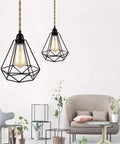 15 Foot Pendant Light Kit With Switch Vintage Rope Pendant Lamp With Plug In Cord Twisted Hemp Rope E26 Socket in living room