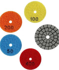 2 Inch Diamond Polishing Pads Kit For Granite Marble Concrete Quartz Stone Wet Or Dry Use Grit Range 50 To 400 4 Pad Set