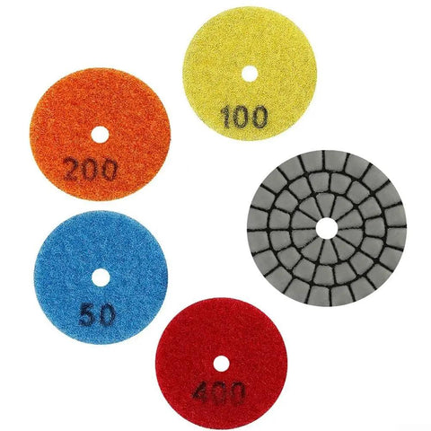 2 Inch Diamond Polishing Pads Kit For Granite Marble Concrete Quartz Stone Wet Or Dry Use Grit Range 50 To 400 4 Pad Set