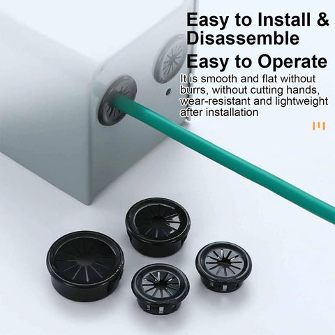 Cable Snap Bushing Grommet Protector For 22mm Mounting Dia 18mm Inner shown installed protecting green cable