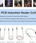 Four induction heater coils in various sizes, designed for use with the Heavy Duty 1500W Induction Bolt Heater.