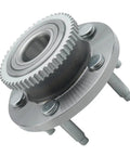 Two Piece Front Wheel Bearing Hub Assembly Replacement Fits 2005 Through 2014 Ford Mustang 5 Lug Setup Abs Tone Ring Ready with silver finish.