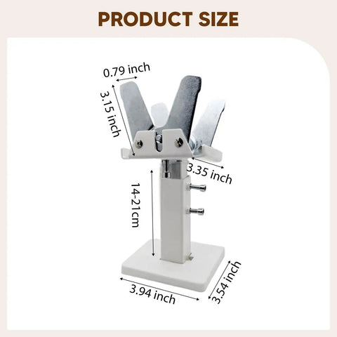 Sturdy Adjustable Floor Radiator Bracket Made From Steel With Smooth Finish Secure Support Feet For Bedroom And Living Room Easy Install Height Range 14 To 21 Cm Keeps Your Radiator Stable, product dimensions and size labels visible.
