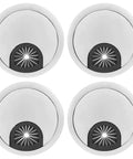 Get Your Desk Totally Cleaned Up With These Sleek Zinc Alloy Cable Grommets That Organize All Those Messy Wires Like A Boss And Keep Your Home Office Looking Totally Fresh While Holding Strong Against Wear And Tear. Pack of 4 zinc alloy 66mm desk cable grommets, top view
