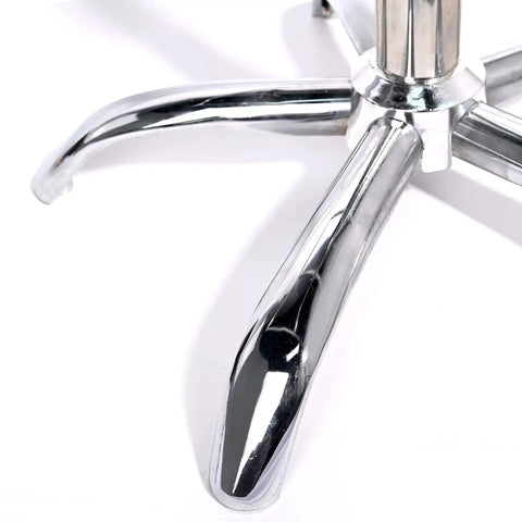 Base of 360 Degree Rotating Paint Rack With Adjustable Height Stainless Steel Spraying Stand showing stable five-leg design.