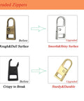 8 Pack Zipper Pull Replacement Set With Detachable Tabs In Gold And Brilliant Black for Easy Swaps, 1 Inch Zinc Alloy Pulls comparison