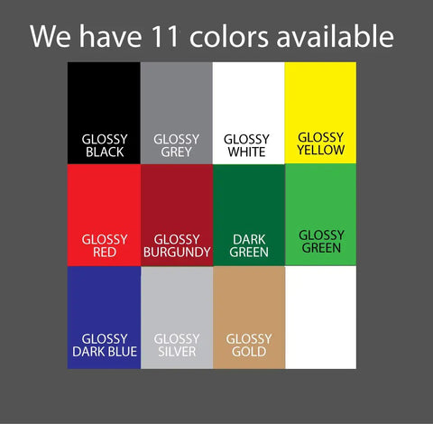 Color options for Custom Business Hours Window Decal Vinyl Lettering For Glass Doors In 10.5x13.5 Or 14x18 Inches With 11 Color Options Free Squeegee Included Super Easy Install Manual
