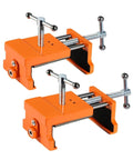 Beefy Pro Grade Cabinet Clamps For Precise Wood Joinery Alignment, Adjustable 4 Point Panel Positioning System in Orange, 2 Pack