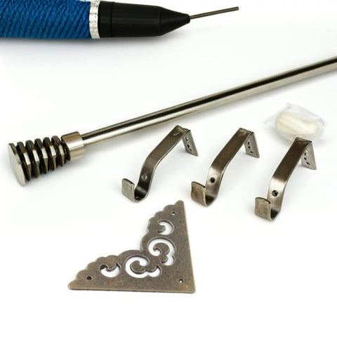Antique Zinc Alloy Corner Protectors For Wooden Tables And Frames, shown with decorative edge guards and installation tools.