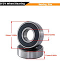 Front And Rear Mini Bike Wheel Bearing Kit 6202RS Easy Install Drop In Replacement shown with measurements 15mm ID, 35mm OD