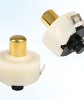 Two Pack 20mm Flashlight Tailcap Switch Replacement Push Button On Off White Round Torch Switch For LED Flashlight Models Compatible And Easy Install Durable Reliable Power Switch For High Brightness Torches. White 20mm flashlight tailcap push button switch, brass contact, two views