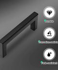 102mm Center To Center Matte Black Stainless Steel Cabinet Handles Pack Of 10, durable rust-resistant hardware visualization.
