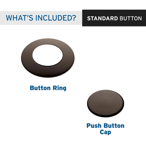 Oil Rubbed Bronze Sink Top Push Button for Garbage Disposal, Decorative Air Switch Cap, 1 Inch By 1.75 Inch, two components shown