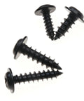 Close-up of black screws from 340 Piece Black Zinc Plated Self-Tapping Screw Set M3 To M4.8 For Metal Plastic And Wood