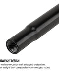 Close-up of Imca Approved Track Ready Swedged Steel Linkage Tube Point Eight Seven Five Inch Outer Diameter with threaded end.