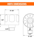 Dimensions diagram of Hydraulic Breather Cap With Free Flow Vent For Reservoirs And Hydraulic Tanks, oil resistant, half inch NPT.